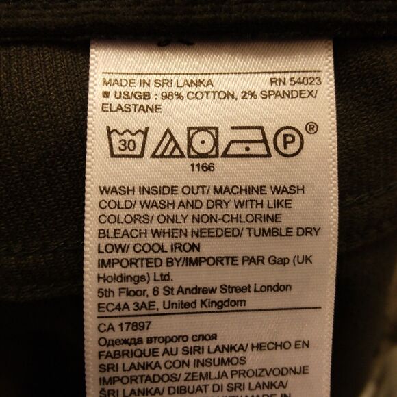 Banana Republic Corduroy pants mesn 32x32 gray slim fit 5-pocket straight leg - Picture 7 of 8